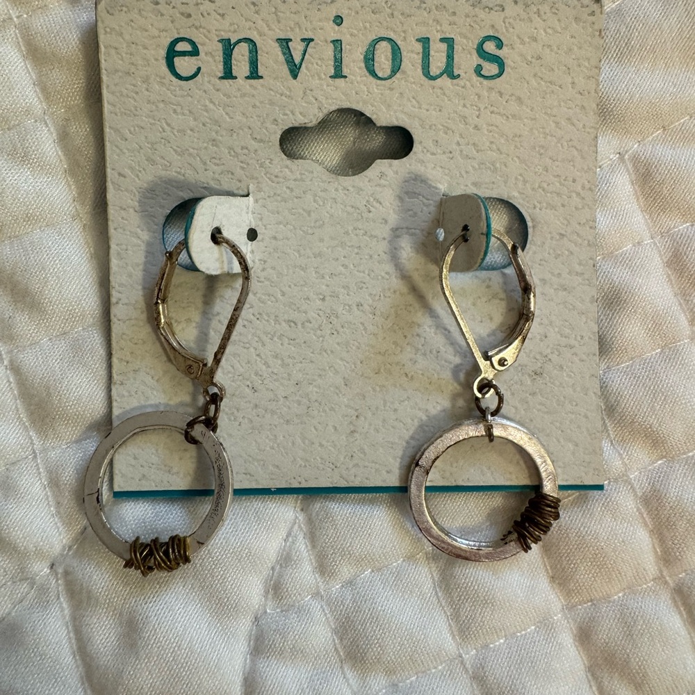 Silver and Gold Tone Hoop Earrings